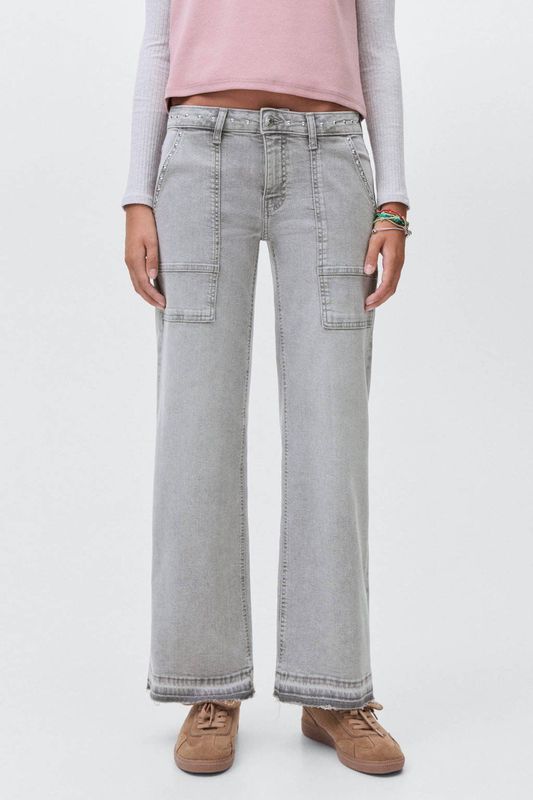 MANGO TEEN - Jeans - Wijde Pijp - Lage Taille - Denim