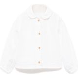 Mango Kids - Blouse - Ivoor - 100% Katoen - Lange Mouwen - Peter Pan-kraag