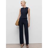 MANGO - Top 'BRIN' - Navy - Mouwloos - Slanke Pasvorm