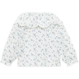 Mango Kids - Blouse - Wit - 100% Katoen - Ronde Hals - Rechte Mouwen