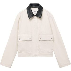 Mango - Leren Jasje - Beige - Dames