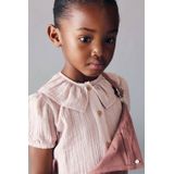 Mango - Blouse - Katoen - Korte Mouwen - Peter Pan-kraag