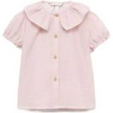 Mango - Blouse - Katoen - Korte Mouwen - Peter Pan-kraag