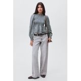 MANGO TEEN - Peplum Top - Lange Ballonmouwen - 100% Viscose