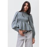 MANGO TEEN - Peplum Top - Lange Ballonmouwen - 100% Viscose