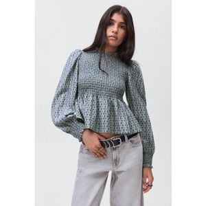 MANGO TEEN - Peplum Top - Lange Ballonmouwen - 100% Viscose