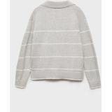 MANGO KIDS - Trui 'KATIE' - Lichtgrijs/Wit - Gebreide Trui