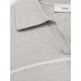 MANGO KIDS - Trui 'KATIE' - Lichtgrijs/Wit - Gebreide Trui