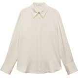 MANGO - IDEALE - Blouse - Lichtbeige - Klassieke Blouse - Lange Mouw