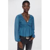 MANGO TEEN - Blousetop - Blauw - Lange Mouwen - V-hals