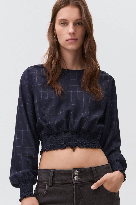 MANGO TEEN - Top - Lange Mouwen - Ronde Hals - Zachte Viscose en Polyester