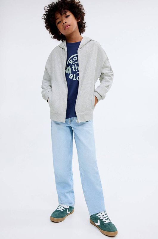 Mango Kids - Vest - Katoen en Polyester - Met Capuchon en Ritssluiting