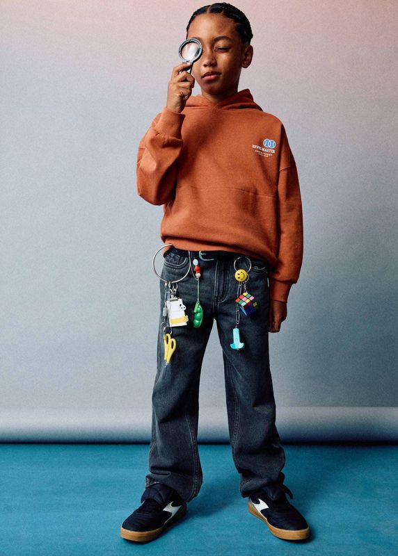 Mango - Kids - Jeans - Grijs - Straight Leg