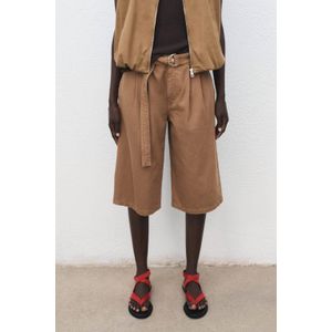 Mango - Wide Leg High Waist - Korte Broek - Bruin