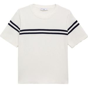 MANGO - ARCA - Gebreide Trui - Lichtbeige / Zwart