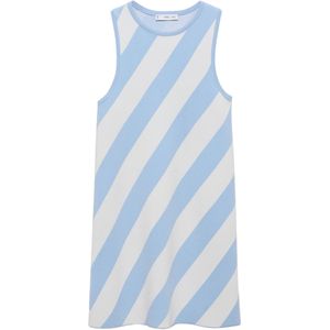Mango - Korte Jurk - Lichtblauw - Mouwloos - Ronde Hals