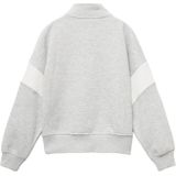 Mango - Kids Sweater - Lichtgrijs - Opstaande Kraag - Lange Mouw