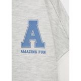 Mango - Kids Sweater - Lichtgrijs - Opstaande Kraag - Lange Mouw