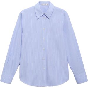 Mango blouse Lichtblauw/wit