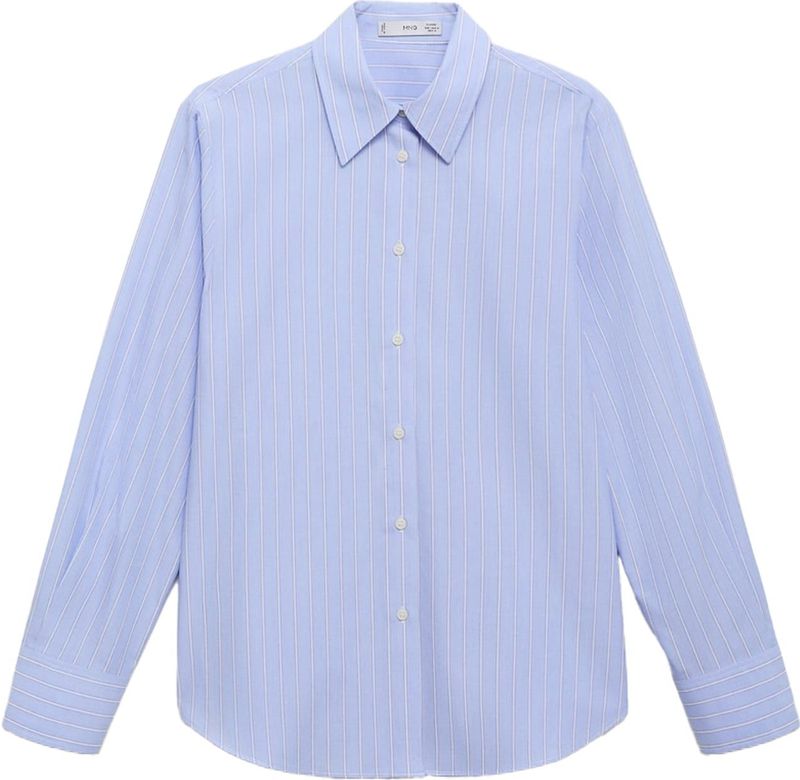 Mango blouse Lichtblauw/wit