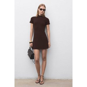 Mango - A-lijn Jurk - Donkerbruin