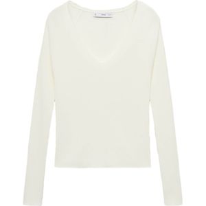 MANGO - SESETA - Trui - Crème - Slanke Pasvorm - Lange Mouw