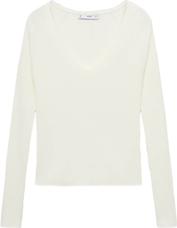 MANGO - SESETA - Trui - Crème - Slanke Pasvorm - Lange Mouw
