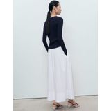 Mango - Top - Blauw - Lange Mouwen - V-hals