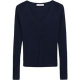 Mango - Top - Blauw - Lange Mouwen - V-hals