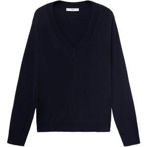 MANGO - LUCCAV - Trui - Navy - V-hals - Lange Mouw