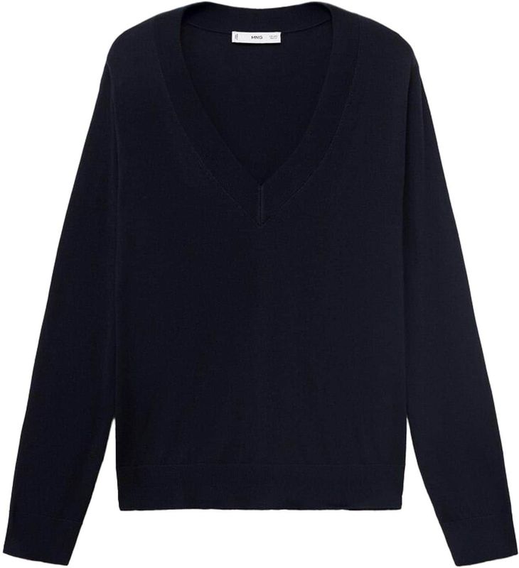 MANGO - LUCCAV - Trui - Navy - V-hals - Lange Mouw