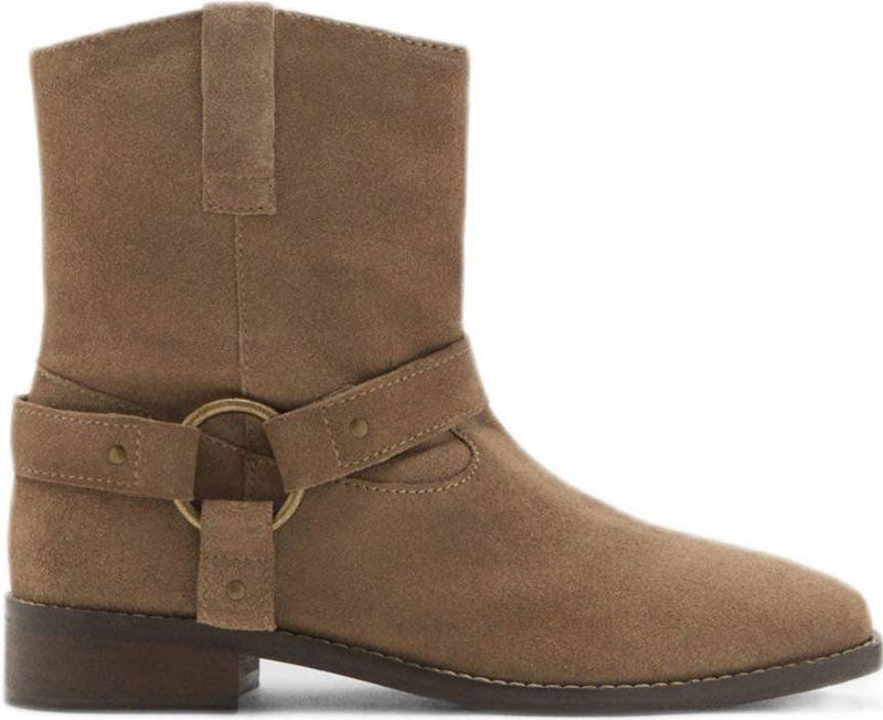 MANGO TEEN suède bikerboots bruin