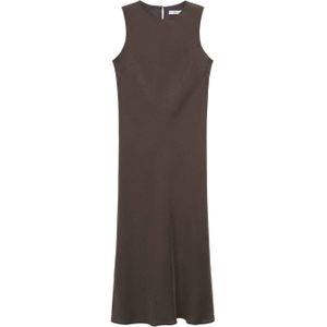 Mango - Midi Jurk - Donkerbruin