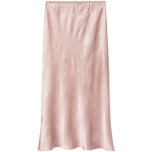 Mango - A-lijn Rok - Lichtroze - Satijn