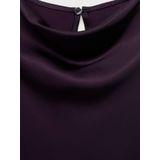 Mango - Top - Donkerrood - Mouwloos - Watervalhals