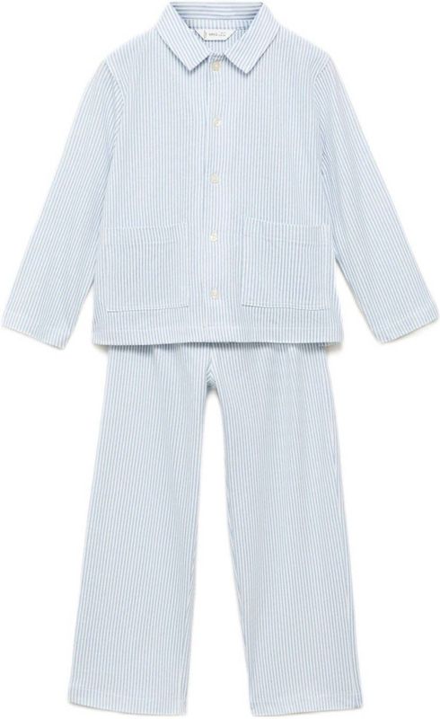 Mango Kids - Pyjama - Lichtblauw/Wit