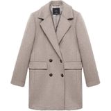 Mango - Wollen Manteljas - Middenbruin - Dames