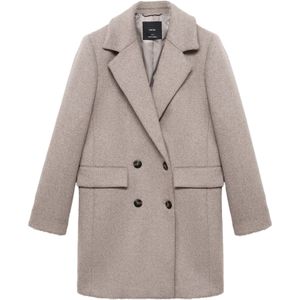 Mango - Wollen Manteljas - Middenbruin - Dames