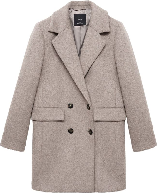 Mango - Wollen Manteljas - Middenbruin - Dames