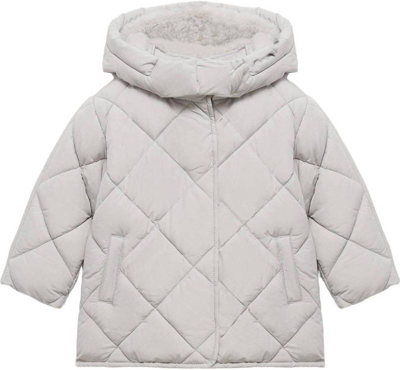 Mango Kids - Gewatteerde Jas - Lichtgrijs
