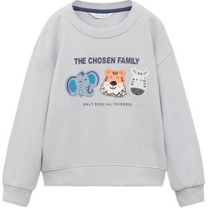 MANGO KIDS - Sweatshirt - Blauw - Familie - Losse Pasvorm - Lange Mouw