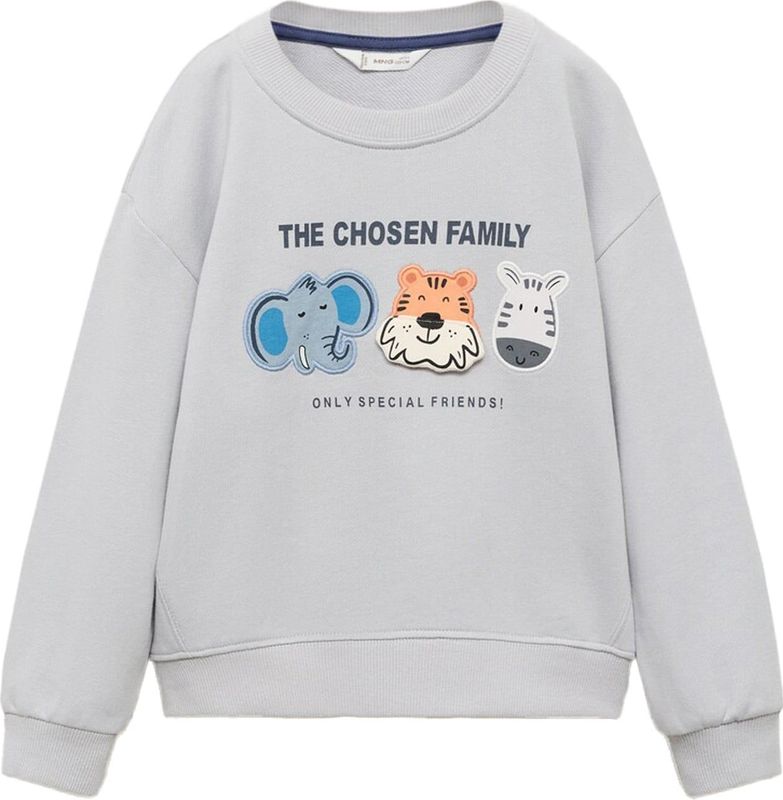 MANGO KIDS - Sweatshirt - Blauw - Familie - Losse Pasvorm - Lange Mouw