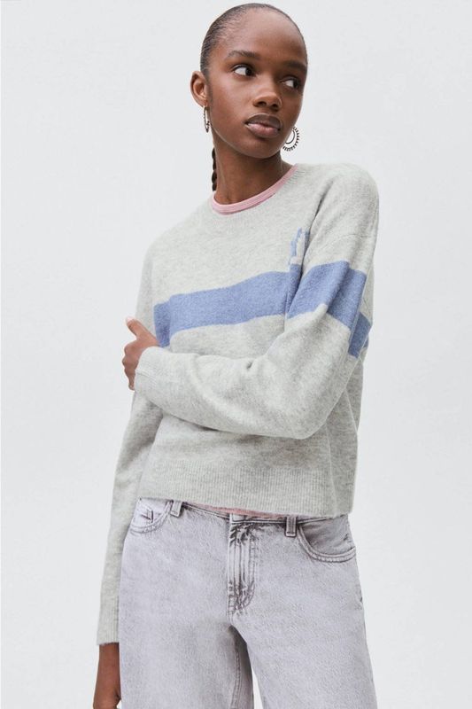 MANGO TEEN - Fijn Gebreide Trui - Grijs