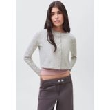 MANGO TEEN - Curly2g - Gebreid Vest - Lichtgrijs