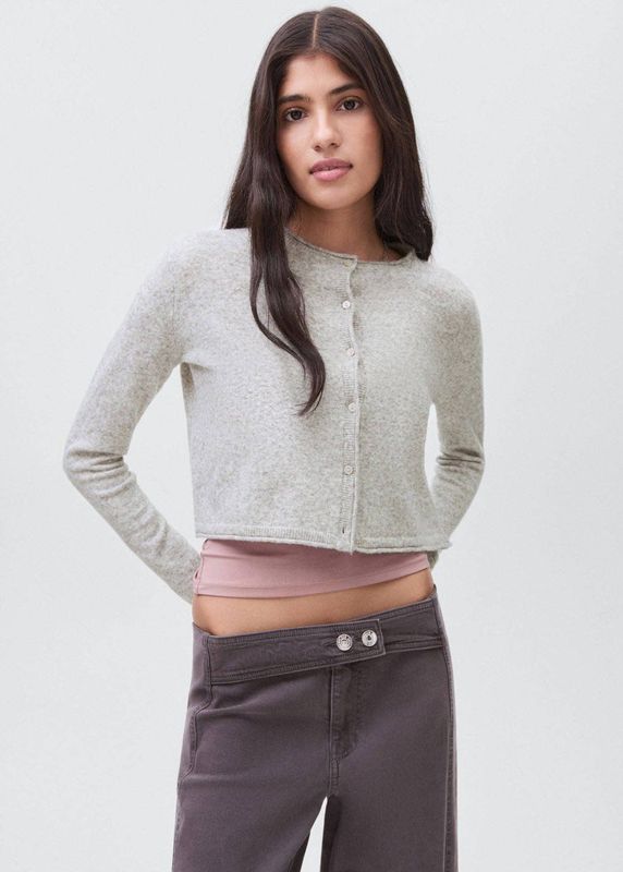 MANGO TEEN - Curly2g - Gebreid Vest - Lichtgrijs