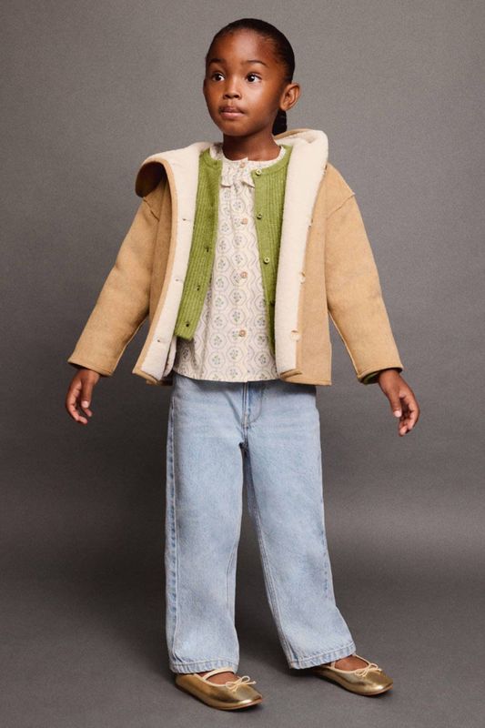 Mango - Kids - Reversible Jas - Bruin - Met Capuchon