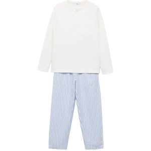 Mango Kids - Pyjama - Lichtblauw/Wit