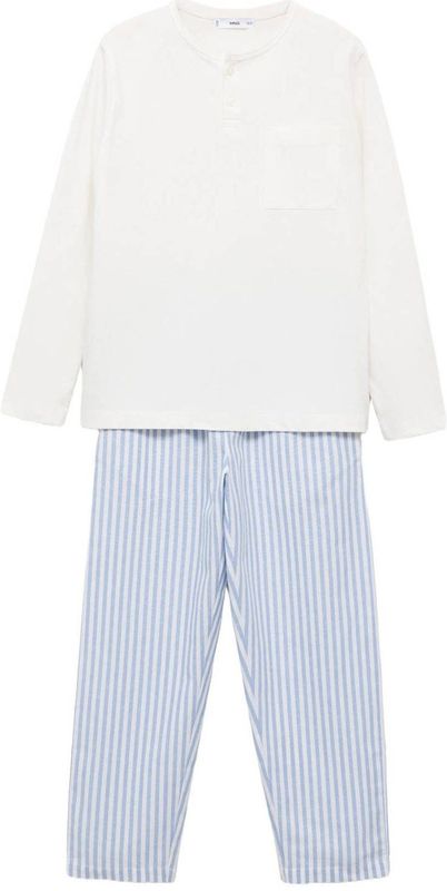 Mango Kids - Pyjama - Lichtblauw/Wit