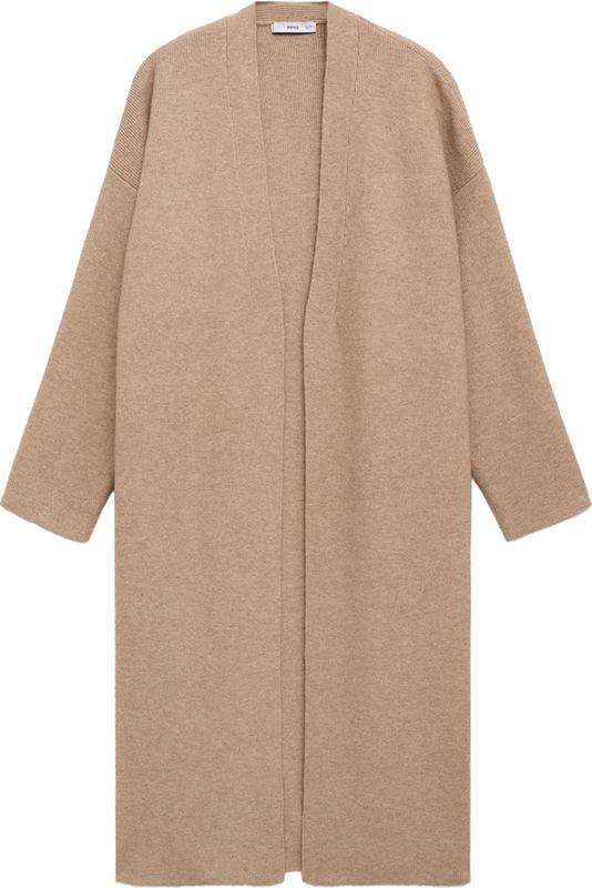 Mango - Gebreid Vest - Zand - Wol