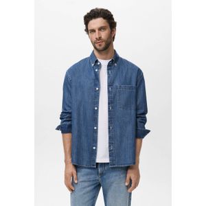 Mango Man - Denim Casual Overhemd - Donkerblauw